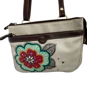 Relic Crossbody Purse with Flower Embellishment